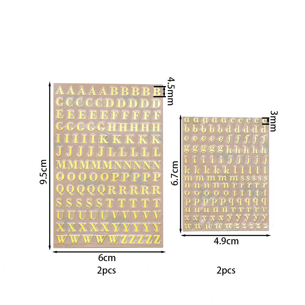 Adesivi Decorativi Lettere Alfabeto Numeri 2-9mm Riempitivo Resina Epossidica Oro Argento Per Stampi in Silicone Fai da Te Riempimenti per Artigianato