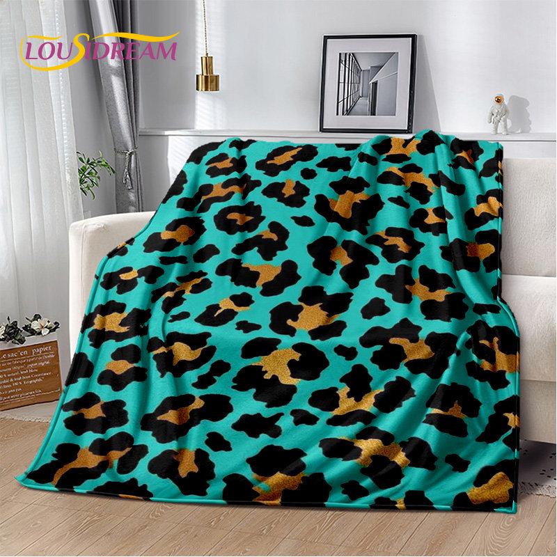 3D-Wild-Leopardenmuster-Serie, weiche Plüschdecke, Flanelldecke, Überwurf, Decke für Wohnzimmer, Schlafzimmer, Bett, Sofa, Picknick-Abdeckung, Kinder