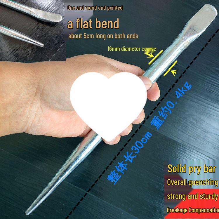 Chrome-Plated Carbon Steel Pry Bar: 30cm to 1m, Round, Quenched, Durable for Tire Removal