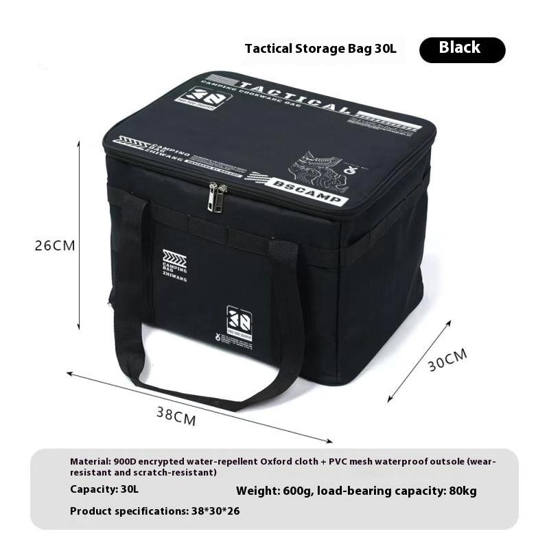 

30-42L Camping Equipment Storage Bag Insulation Folding Storage Box Tableware Handbag Field Divider Tactical Camping Picnic Tool 30L