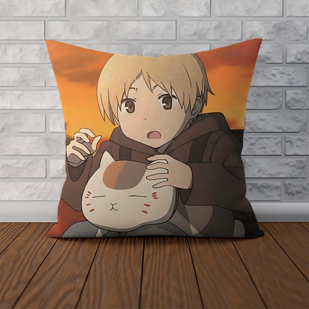 Natsume Yuujinchou Pillow Case For Car Sofa Decorative Home Doublesided Print Plush Square Throw Pillow Cushion Cover