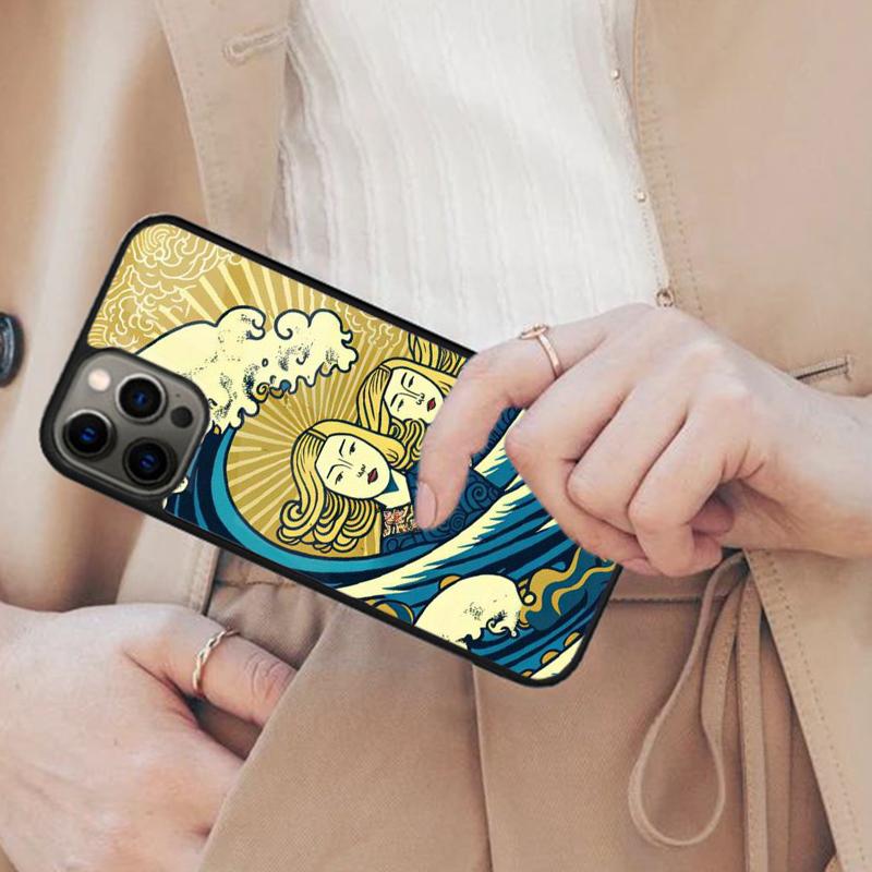 

Surfboard Surfing Art Surf Girl japan Magnetic Phone Case For APPLE iPhone 17 Air 16 14 13 12 Pro Max 15 Plus MagSafe Cover iPhone 14