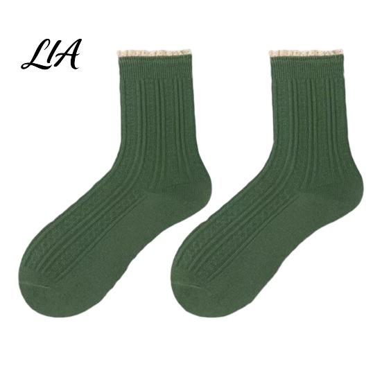 Vintage Inspired Lace Hosiery Ruffle Crew Socks for Women, Cotton Frilly Socks, Soft Breathable Elastic Stacked Casual Ankles Daily Wear And