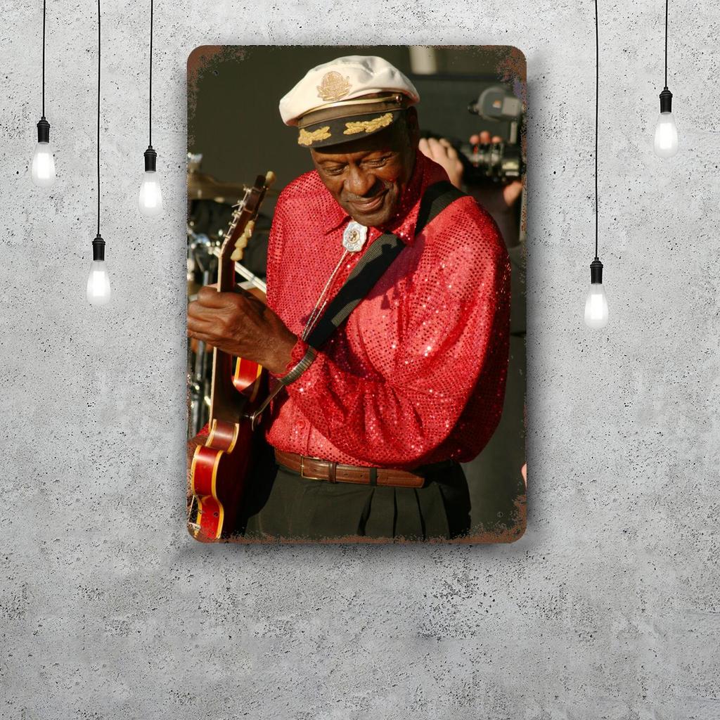 Chuck Berry Band Decor Poster Vintage Tin Sign Metal Sign Decorative Plaque for Pub Bar Man Cave Club Wall Decoration