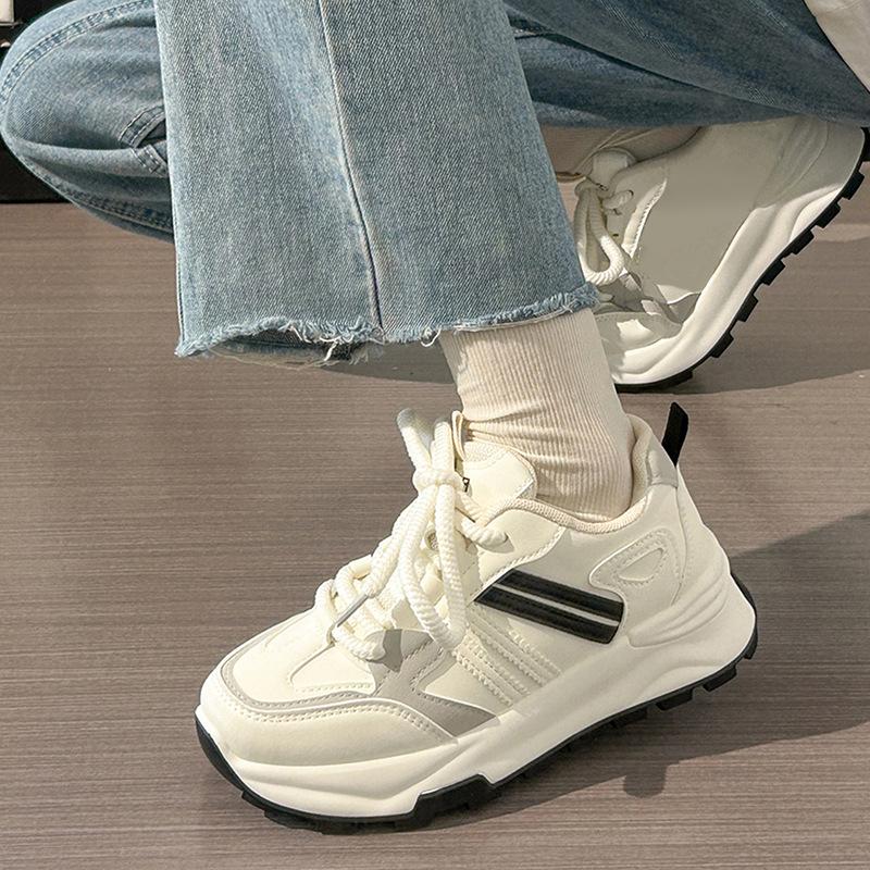 

Fashion Couple Shoes Womens Breathable Mesh Sneakers Chunky Platform Dad Shoes Lightweight Design Casual Student Shoes Trendy Streetwear 35