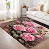 1Pcs Anti Fatigue Kitchen Rugs Blue Pink Roses  Waterproof Non-Slip Thick Cushioned Kitchen Mat Heavy Duty Comfort Standing Mat for Kitchen