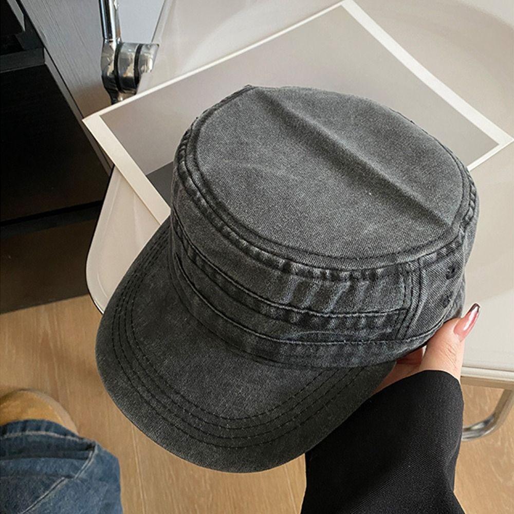 Vintage Flat Top Hat Y2k Peaked Cap Retro Visor Hat Outdoor