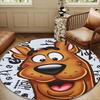 Scoo-dog Adventure Round Rug for Livingroom,Bedroom, Palyroom, Chair Rug, Area Rug, Circle Carpet, Large Size Fan Christmas Gift