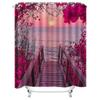 Stylish Shower Curtain With Scenic Sunset And Blossoming Flowers - Perfect For Home Decor Waterproof Durable Elevate Space