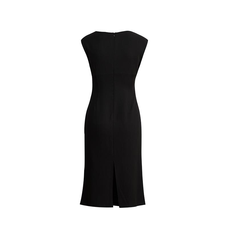 Ditu's New Acetic Acid Swan Neck Sexy Waist Slimming Fashion Elegant Sleeveless Dress