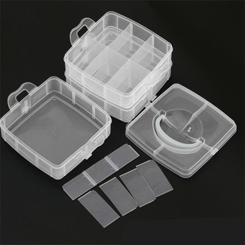 1/2PCS 18 Grid Transparent Large-capacity Necklace Ring Stud Earrings Storage Box Jewelry Box Ornament Box Jewelry Storage Box