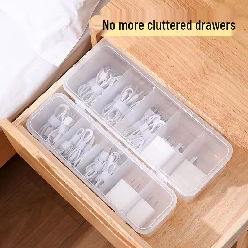 Dustproof Cable Organizer Box - Desktop & Mobile Charging Storage Bag