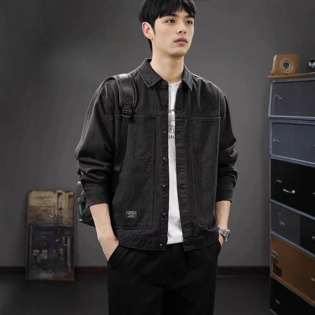 Men's 2026 Retro Workwear Casual Lapel Jacket - Japanese Style Autumn Shirt