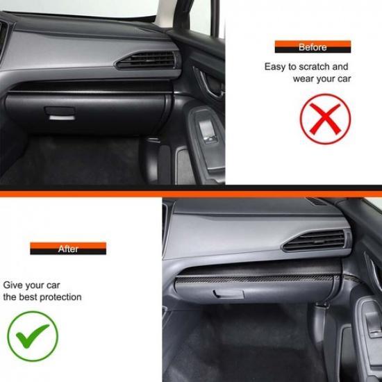 Soft Carbon Fiber Dashboard Center Lower Trim Sticker For Subaru Crosstrek 23+