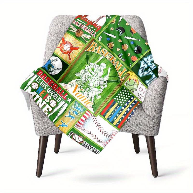 Playing Softball Customize Your Name Blanket Used For Chair Office Sofa Bed Camping Soft And Warm Giving Friends And Relatives Birthday Graduation