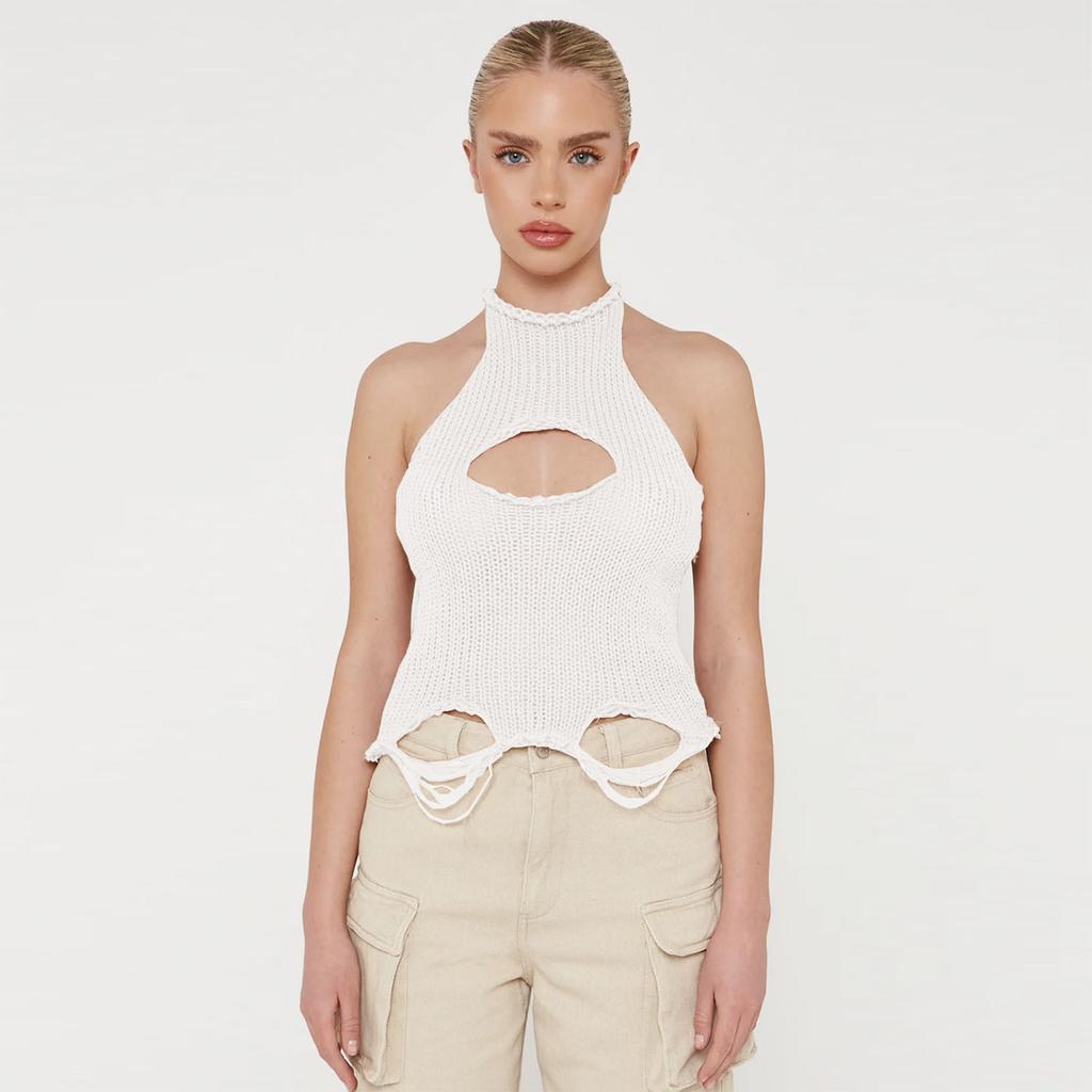 Women's Spring/Summer Woolen Backless Casual Vest Top