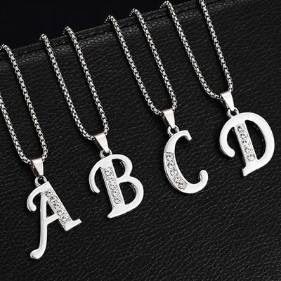 26-Buchstaben Initialen Halskette Alphabet Anhänger Geeignet für Weihnachts- und Geburtstagsgeschenke, Freizeitkleidung & Party, Ganzjahres-Accessoire für Geburtstage