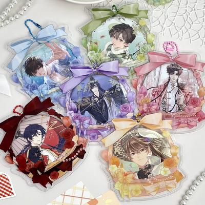 Japonská estetika Roztomilá mašle Květinový košík Držák na odznak Anime Suvenýr Průhledný displej Ochranný kryt pro 75mm kulatý odznak