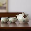 Buzhuo Ru Kiln Ceramic Hand-Grip Teapot Set
