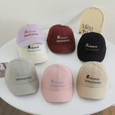 New Embroidered English Alphabet Baseball Cap Korean Pure Cotton Sun Protection Sun Hat Fashionable Versatile Baseball Cap