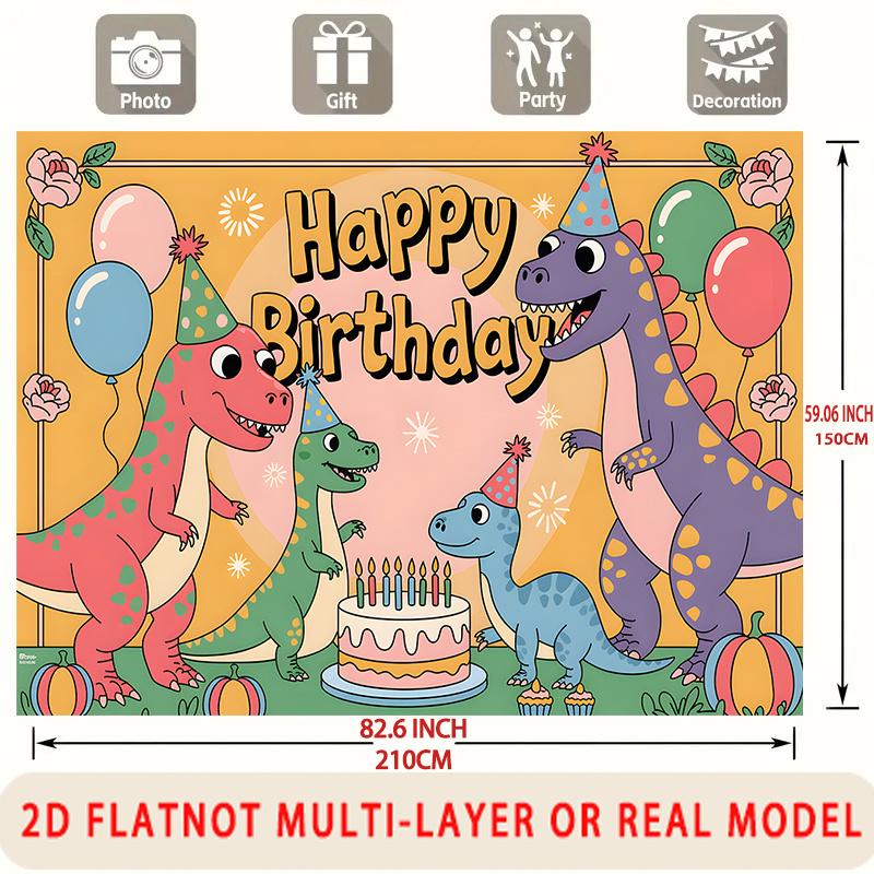 Party Backdrop Birthday Wedding Dinosaur Photo Booth Background Front Door Decor