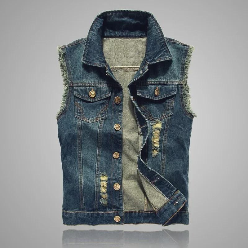 2025 Men’s Slim Fit Denim Vest - Korean Style Sleeveless Waistcoat for Spring & Autumn in Large Size