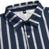 Summer 2026 Men's Slim Fit Short Sleeve Shirt Collared Striped Beachwear Casual Fashion European Style