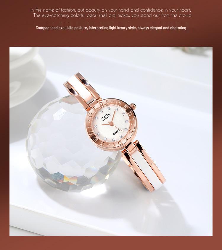 Gedi Retro Minimalist Women's Quartz Watch - Elegant Alloy Bracelet Design