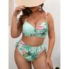 2024 New Style Women's Plus Size Split Bikini with Digital Print and Hard Cup