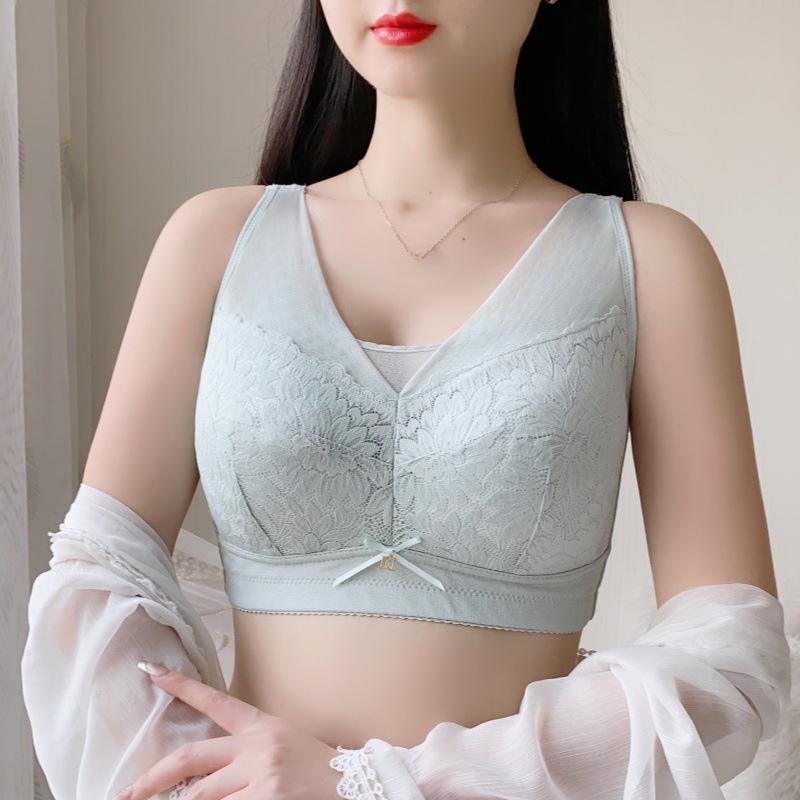 

Женский тонкий бюстгальтер, полная чашка, собирающий бюстгальтер с двойной грудью, большого размера, ультратонкий бюстгальтер пуш-ап для женщин 34/75C зелёный