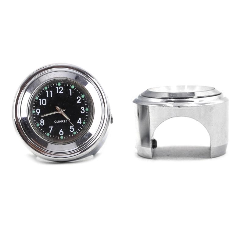 Waterproof Luminous 22/25mm Motorcycle Bike Handlebar Mount Clock Watch Aluminum Alloy Dial-Quartz Clock Watch Accessory
