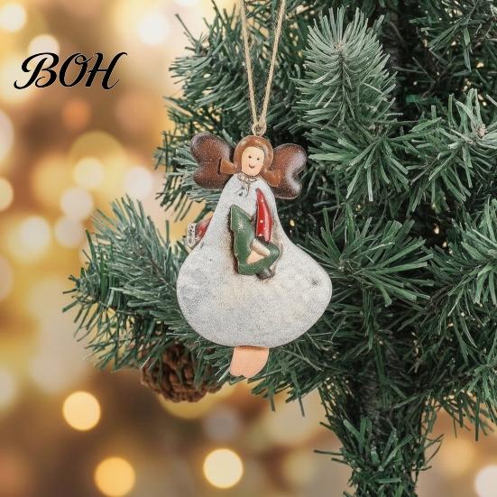Festive Wooden Ornaments for Holidays 16/24/32Pcs Christmas Ornaments, Flying Angels Decorations, Santa Claus Rustic Xmas Party Supplies Holiday