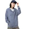 Women Men Hooded Sweatshirt Spring and Autumn Solid Color Zipper Cardigan Hooded Sweatshirt Long Sleeve Tops