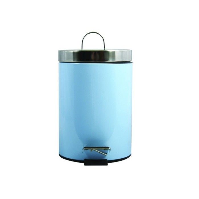 Poubelle à pédale Inox 3L Bleu Pastel MSV