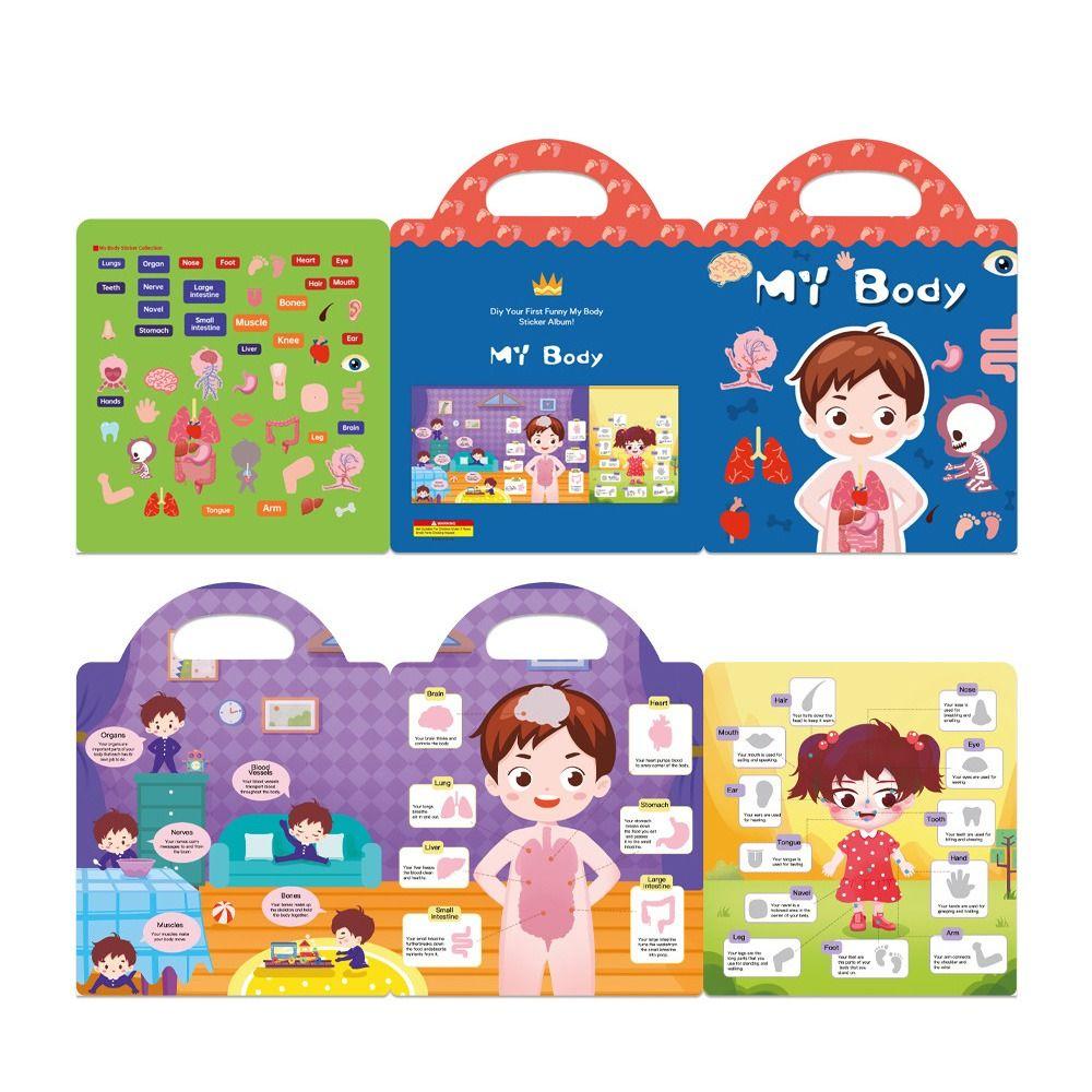 Educational Jelly Sticker Books Reusable Scene Quiet Stickers  Early Education Gifts
