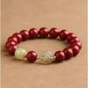 Echtes Zinnoberarmband für Damen, natürliches Hetian-Jade-Friedensschnallen-Armband für Herren, Nischen-Tierkreiszeichen-Schmuckgeschenk