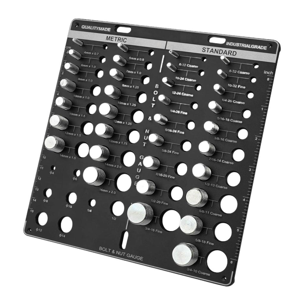 Nut and Bolt Thread Checker 34 Holes Screw Thread Gauge Measuring Tool