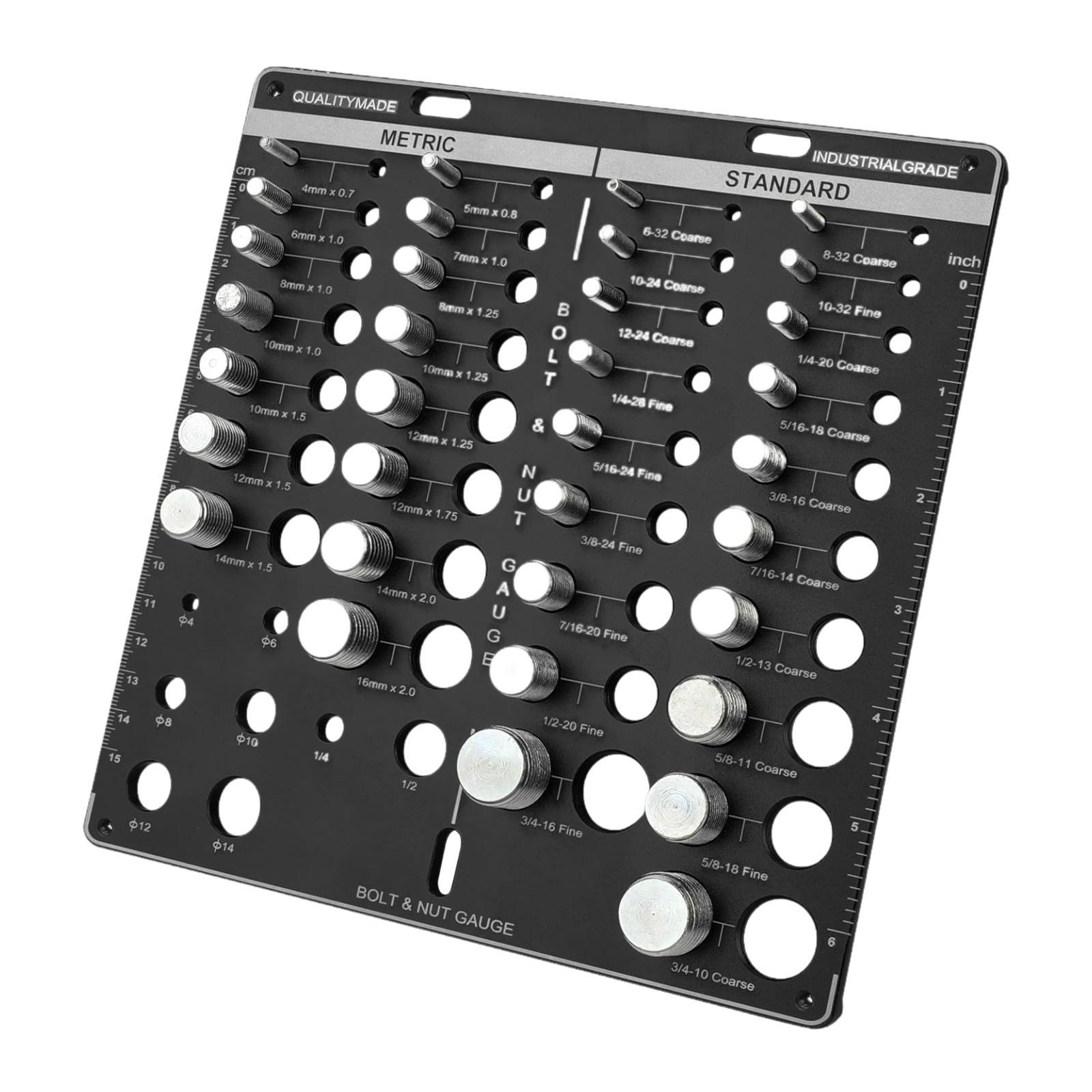

Nut and Bolt Thread Checker 34 Holes Screw Thread Gauge Measuring Tool чорний