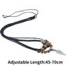 Stacked Leather Rope Beaded Necklace Vintage Tribal Arrow Pendant Jewelry For Men Hombre Layered Collar
