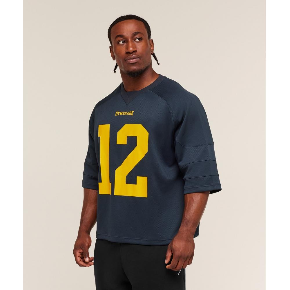 Gymshark American Football Jersey Heavy Blue A4b2d Uctn