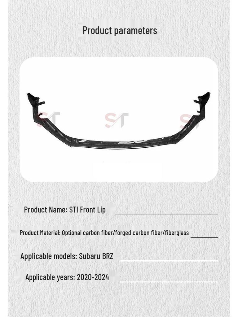 Subaru BRZ STI Front Lip, Splitter, and Rear Diffuser Accessories