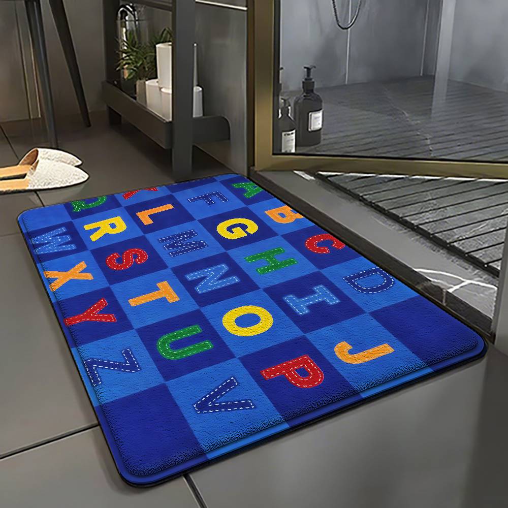 Educational ABC Alphabet Entry Door Floor Mat Festive Decorations Carpet Bathroom Anti-slip Mat Entrance Doormat