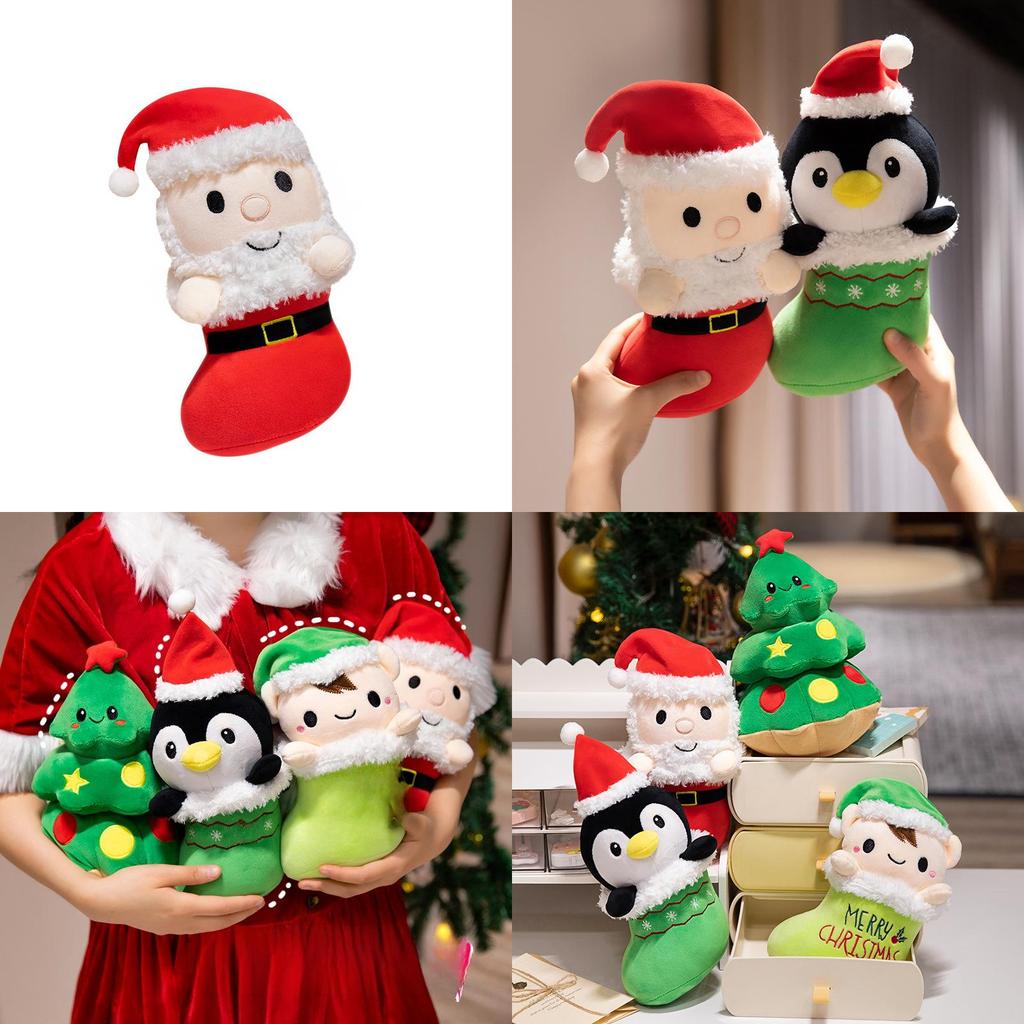 Jul Tomte Pingvin Mjukisdjur Med PP Bomullsfyllning För Högtidsdekoration Och Gåvor