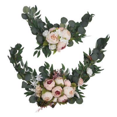 2 ks Umělé svatební obloukové květiny Stálobarevné Vynikající Romantické Svatební Vítací Znamení Květinové