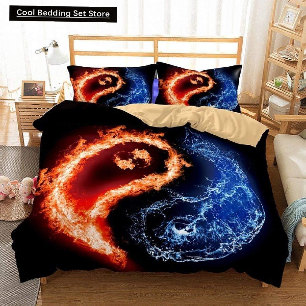 Yin Yang King Queen Duvet Cover Vintage Tai Chi Quilt Cover Divination Bedding Set Oriental Culture Polyester Comforter Cover
