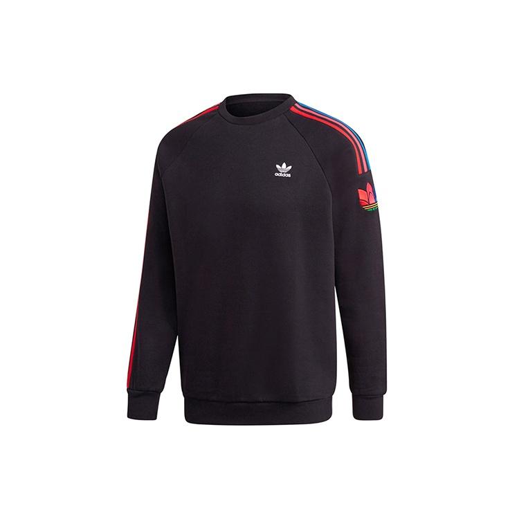 adidas originals logo Printing Side Stripe Round Neck Knit Black Men s GE0804 S
