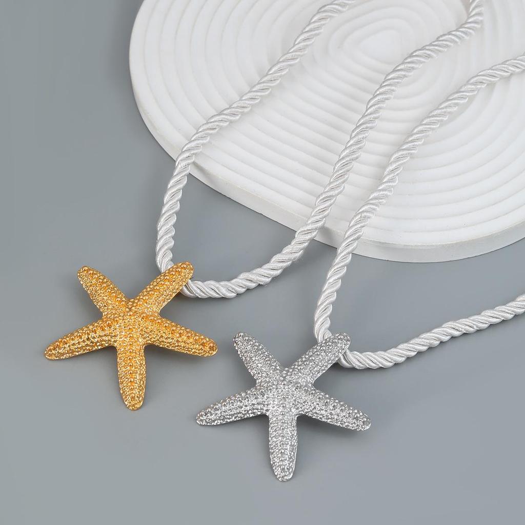 Starfish Pendant Necklace: European & American Ocean-Style Metal Accessory for Summer Parties