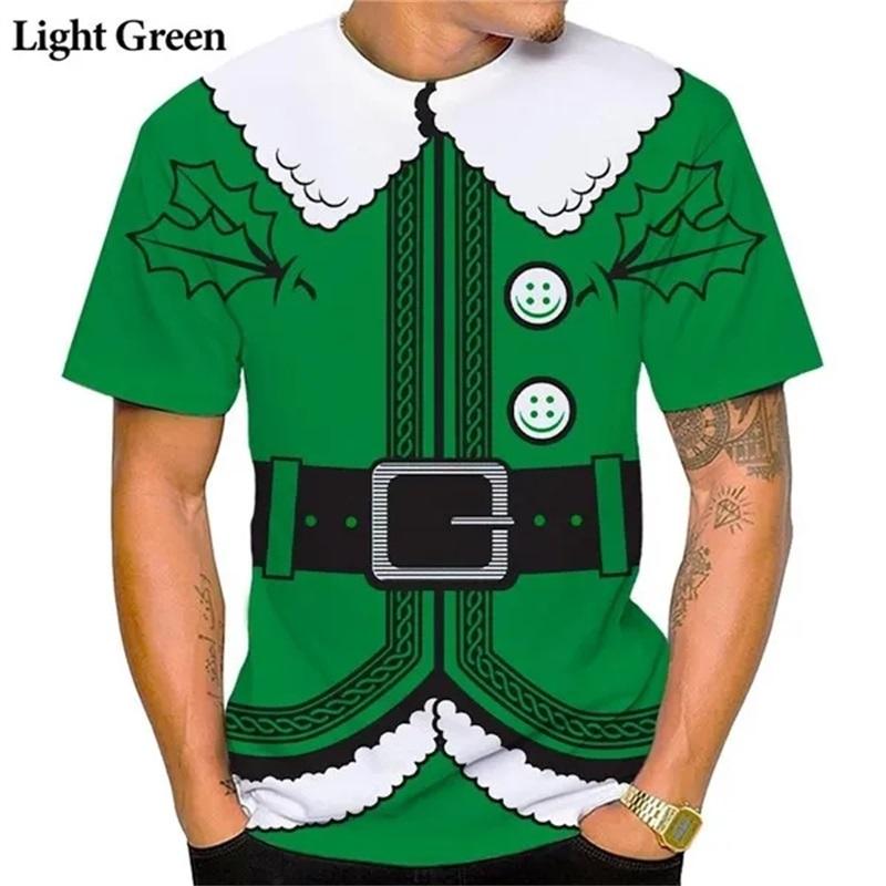 3D-gedruckte lustige Weihnachts-Grafik-T-Shirts für Herren, modische Kurzarm-T-Shirts für Herren, Allover-Druck, Weihnachten, Übergröße, T-Shirt-Tops