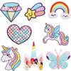 Unicorn Corolla Embroidery Cloth Sticker Fantasy Flying Horse Patch Sticker Bag Decoration Chapter Boy Rainbow Diamond Embroidery Label