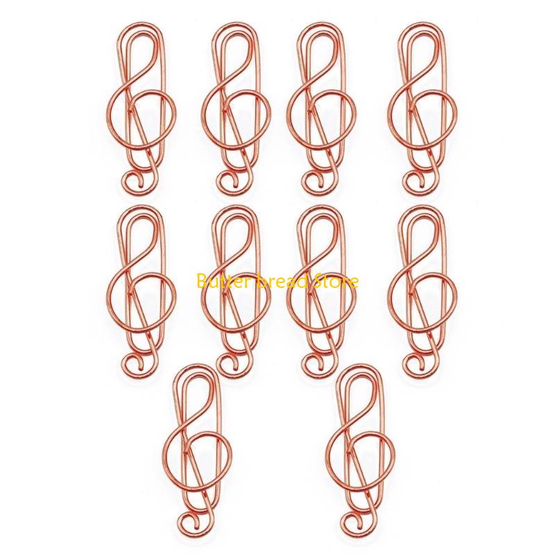 W89C 10Pcs Novelty Paper Clip Small Metal Paperclip File Clip Metal Book Marker Clip